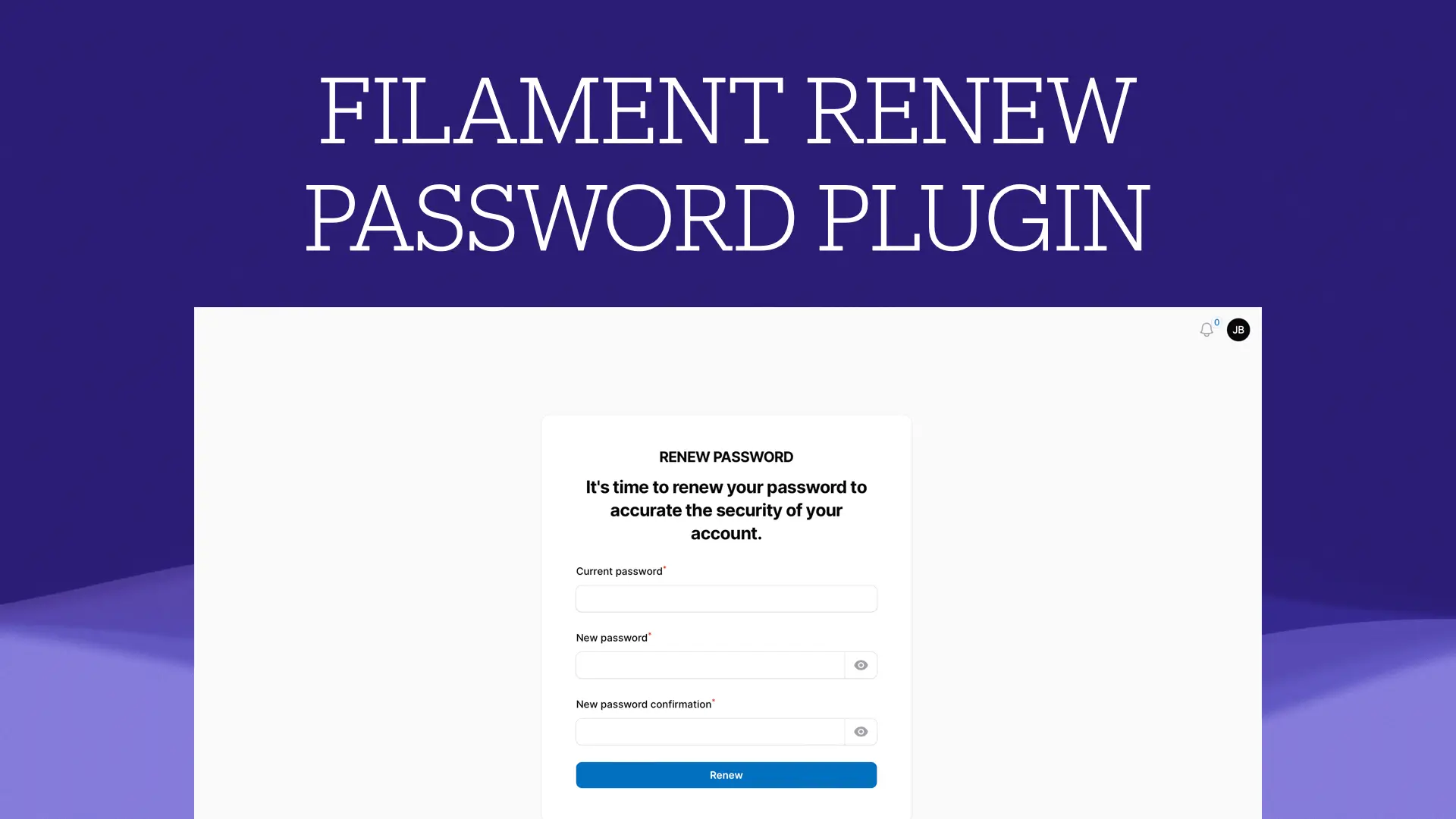 Filament Renew Password - Readme